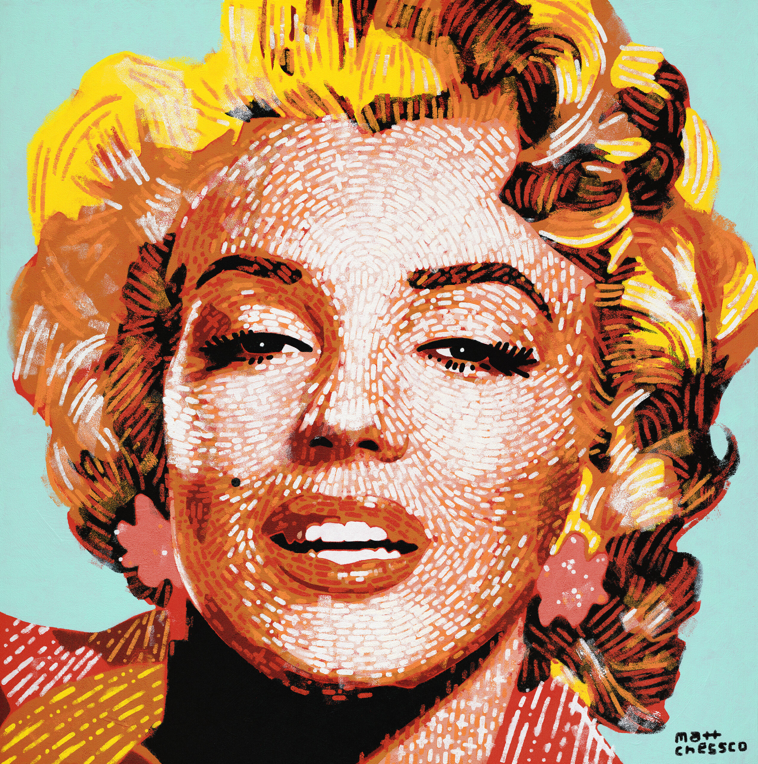 Matt Chessco's painting of Marilyn Monroe.